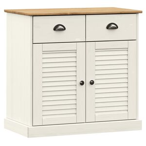 vidaXL Buffet avec tiroirs VIGO 78x40x75 cm blanc bois massif de pin