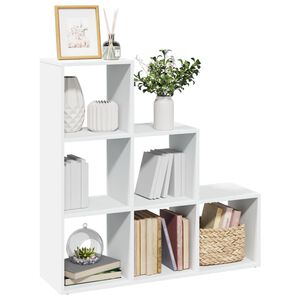 vidaXL Biblioth&egrave;que s&eacute;parateur de pi&egrave;ce &agrave; 3 niveaux Blanc 99 x 29 x 99 cm Bois d'ing&eacute;nierie