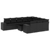 vidaXL Salon de jardin 11 pcs avec coussins noir r&eacute;sine tress&eacute;e