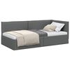 vidaXL Cadre de lit d'angle Gris fonc&eacute; 100 x 200 cm tissu