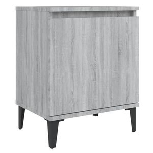 vidaXL Table de chevet avec pieds en m&eacute;tal Sonoma gris 40x30x50 cm