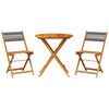 vidaXL Ensemble de bistro 3 pcs gris polypropyl&egrave;ne et bois massif
