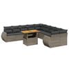 vidaXL Salon de jardin 11 pcs avec coussins gris r&eacute;sine tress&eacute;e