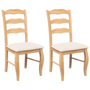 vidaXL Chaises de salle &agrave; manger avec coussins 2 pcs naturel