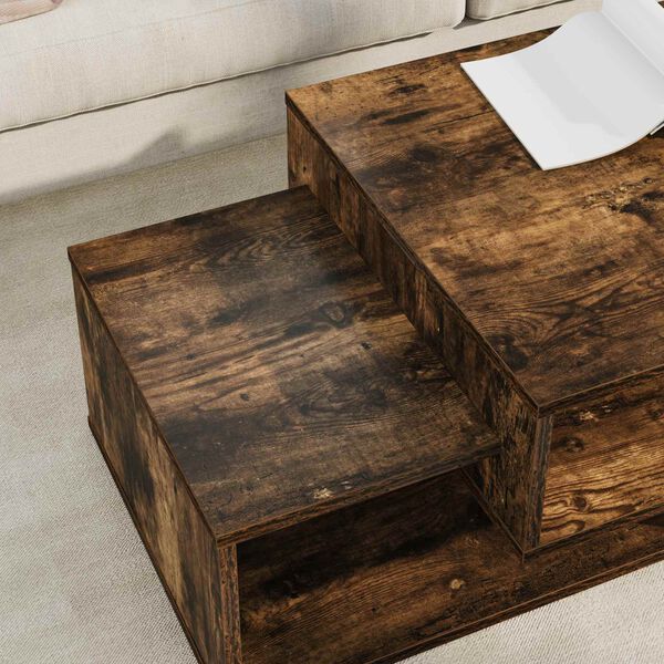 vidaXL Table basse Ch&ecirc;ne fum&eacute; 105 x 50 x 32,5 cm Bois d'ing&eacute;nierie
