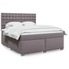 vidaXL Sommier &agrave; lattes de lit avec matelas Gris 180x200 cm Similicuir