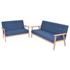 vidaXL Ensemble de canap&eacute; 2 pcs Tissu bleu