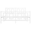 vidaXL Cadre de lit m&eacute;tal sans matelas et pied de lit blanc 140x190 cm