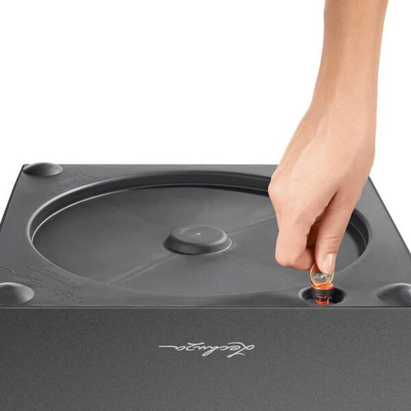LECHUZA Jardini&egrave;re CUBE 30 ALL-IN-ONE Charbon m&eacute;tallique