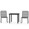 vidaXL Ensemble &agrave; manger de jardin 3 pcs Noir
