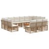 vidaXL Ensemble de canap&eacute;s d'ext&eacute;rieur 14 pcs Blanc Naturel et Cr&egrave;me