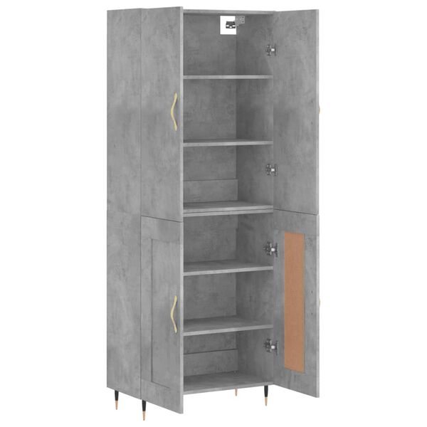 vidaXL Buffet haut Gris b&eacute;ton 69,5x34x180 cm Bois d'ing&eacute;nierie