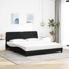 vidaXL Cadre de lit avec LED sans matelas noir 180x200 cm tissu