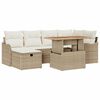 vidaXL Ensemble de canap&eacute; de jardin 7 pc Beige polyrotin