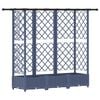 vidaXL Lit &Eacute;lev&eacute; avec Treillis et Toit Gris 164 x 40 x 121 cm PP