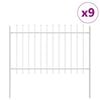 vidaXL Cl&ocirc;ture de jardin 9 pcs Blanc 15,3 x 1 m Acier rev&ecirc;tu de poudre