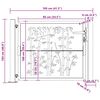 vidaXL Portail de jardin 100x100 cm en acier Corten et bambou