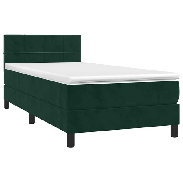 vidaXL Sommier &agrave; lattes de lit et matelas Vert fonc&eacute; 80x200 cm Velours