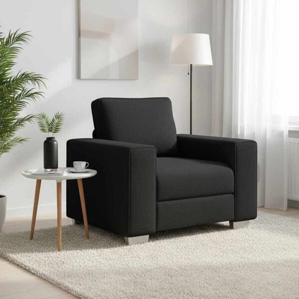 vidaXL Canapé Noir 100 x 77 x 82 cm tissu