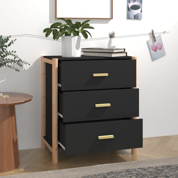 vidaXL Buffet Noir 62x38x70 cm Bois d'ingénierie