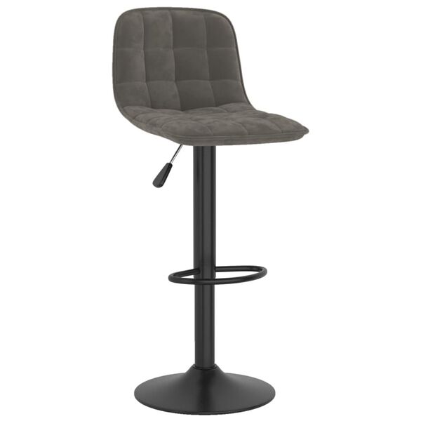 vidaXL Tabourets de bar lot de 2 gris fonc&eacute; velours
