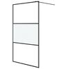 vidaXL Paroi de douche Noir 115x195 cm Verre ESG demi-d&eacute;poli