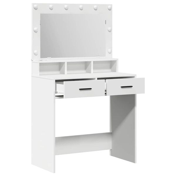 vidaXL Table de Toilette Blanc 79 x 41 x 135 cm Bois d'ing&eacute;nierie