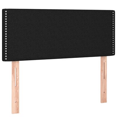 vidaXL Sommier à lattes de lit avec matelas Noir 90x200 cm Tissu