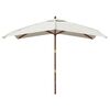 vidaXL Parasol de jardin avec m&acirc;t en bois sable 300x300x273 cm