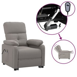 vidaXL Fauteuil &eacute;lectrique de massage Taupe Tissu