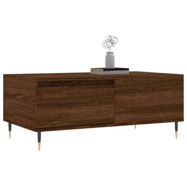 vidaXL Table basse Ch&ecirc;ne marron 90x50x36,5 cm Bois d'ing&eacute;nierie