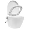 vidaXL Toilette murale sans rebord et r&eacute;servoir cach&eacute; C&eacute;ramique Blanc