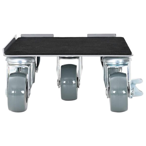 vidaXL Roulettes pour meubles 4 pièces avec élévateur 17,5 x 16 x 7,5 cm Acier 1600 kg
