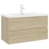 vidaXL Armoire d'&eacute;vier lavabo int&eacute;gr&eacute; ch&ecirc;ne sonoma bois d'ing&eacute;nierie