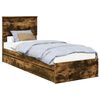 vidaXL Lit de Rangement Ch&ecirc;ne fum&eacute; 75 x 190 cm Bois d'ing&eacute;nierie