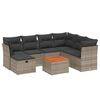 vidaXL Salon de jardin 8 pcs avec coussins gris r&eacute;sine tress&eacute;e