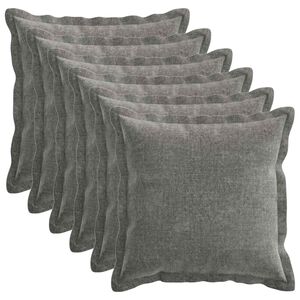vidaXL Housse de coussin 6 pcs HOUTEN Gris fonc&eacute; 45 x 45 cm