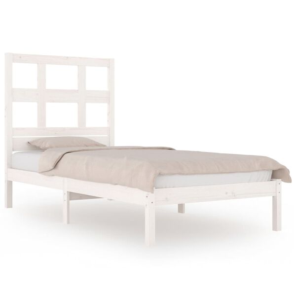 vidaXL Cadre de lit sans matelas blanc 90x190 cm bois de pin massif