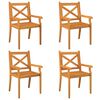 vidaXL Chaises &agrave; manger d'ext&eacute;rieur lot de 4 Bois d'acacia massif