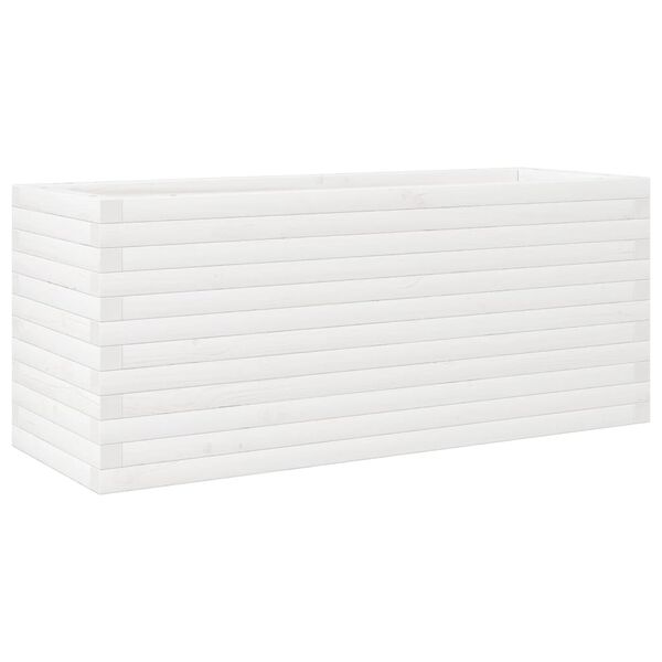 vidaXL Jardini&egrave;re blanc 110x40x46 cm bois de pin massif