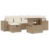 vidaXL Salon de jardin avec coussins 7 pcs beige r&eacute;sine tress&eacute;e
