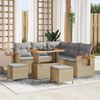 vidaXL Ensemble de canap&eacute; de jardin 9 pcs Beige et Gris clair