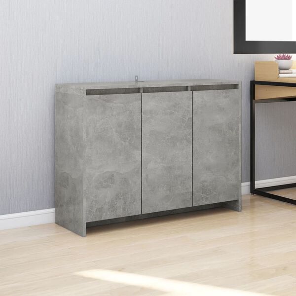 vidaXL Buffet Gris béton 102x33x75 cm Bois d'ingénierie