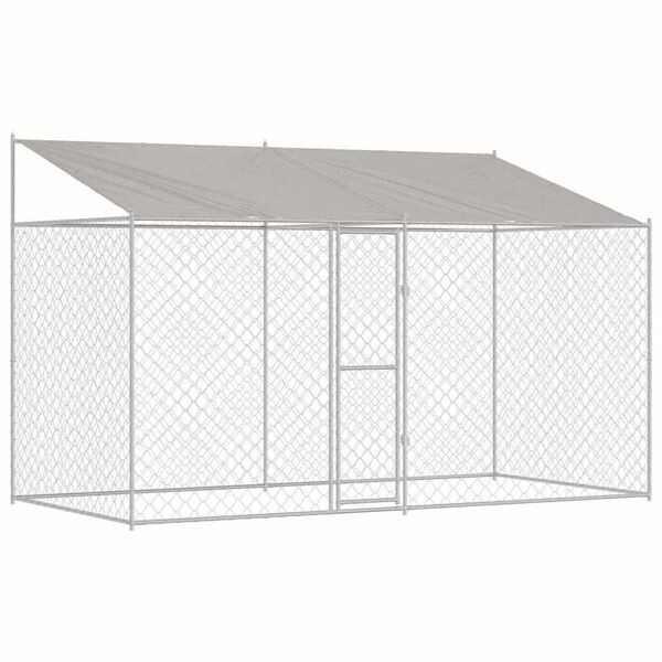 vidaXL Cage pour chien Argent 400 x 200 x 256 cm Acier galvanisé
