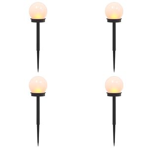 vidaXL Lampes solaires ext&eacute;rieures avec pique de sol 4 pcs Blanc chaud