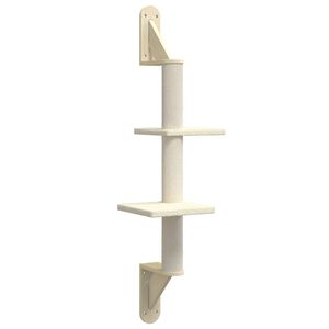 vidaXL Arbre &agrave; chat mural avec griffoir cr&egrave;me 108 cm