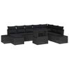 vidaXL Ensemble de canap&eacute; de jardin 9 pc Noir polyrotin