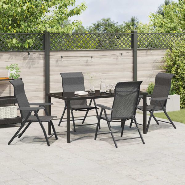 vidaXL Ensemble de salle &agrave; manger pour jardin 5 pcs Gris