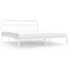 vidaXL Cadre de lit m&eacute;tal sans matelas et t&ecirc;te de lit blanc 200x200 cm