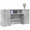 vidaXL Bureau de r&eacute;ception gris b&eacute;ton 200x50x103,5cm bois d'ing&eacute;nierie